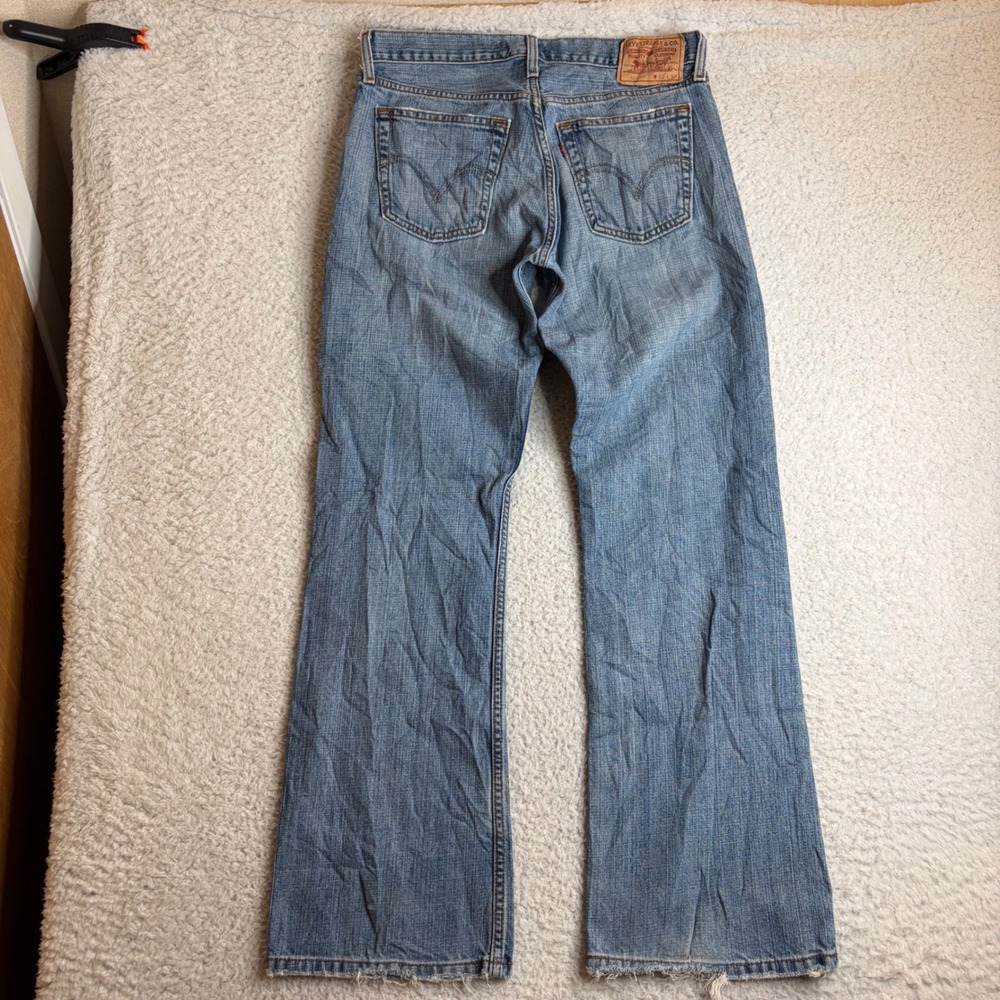 Y2K Levi's 527 Low Boot Cut Jeans Mens 32x32 Blue Denim Medium Wash Distressed